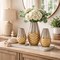 Vase | Decorative Golden Beehive Design Set of 3 Vases | Elegant Home Décor for Living Room, Office & Gifts